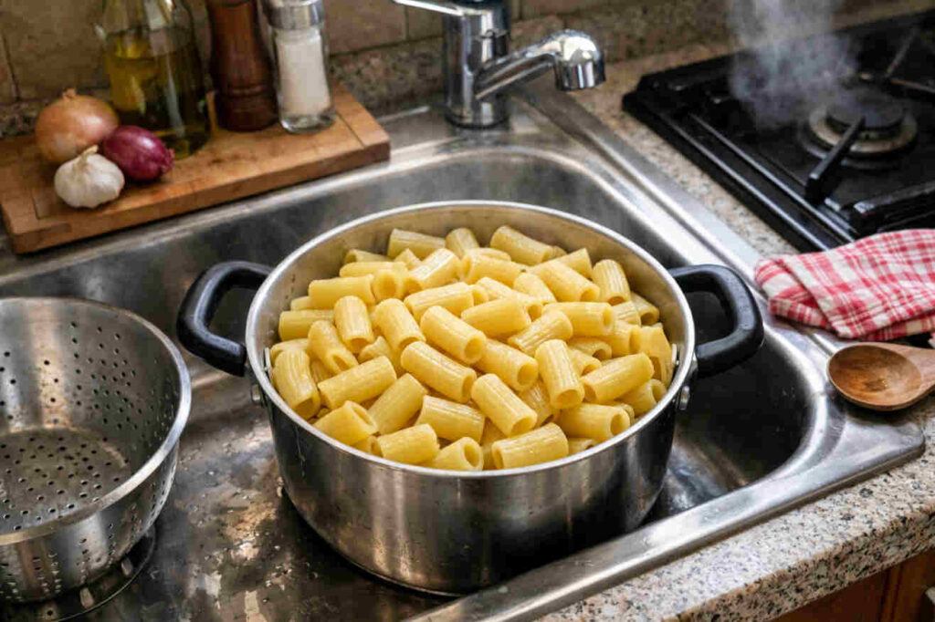 Cajun Steak Tips in Cheesy Rigatoni Parmesan Sauce
