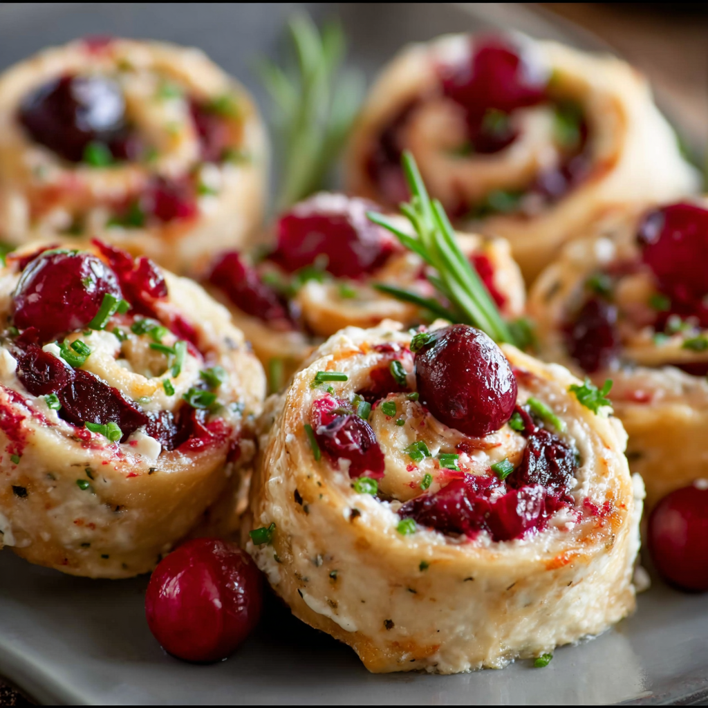 Festive Christmas Cranberry Roll Ups