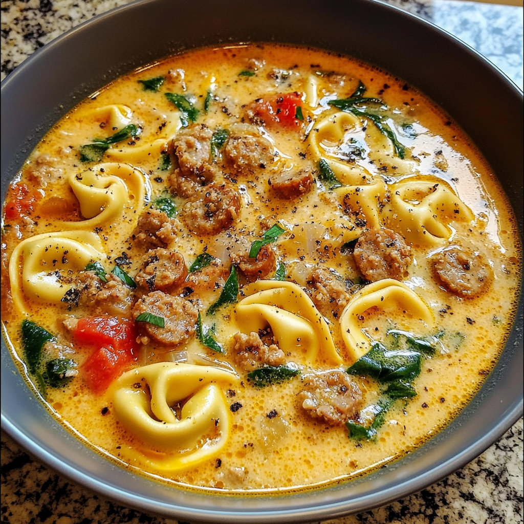 Creamy Sausage Tortellini Soup