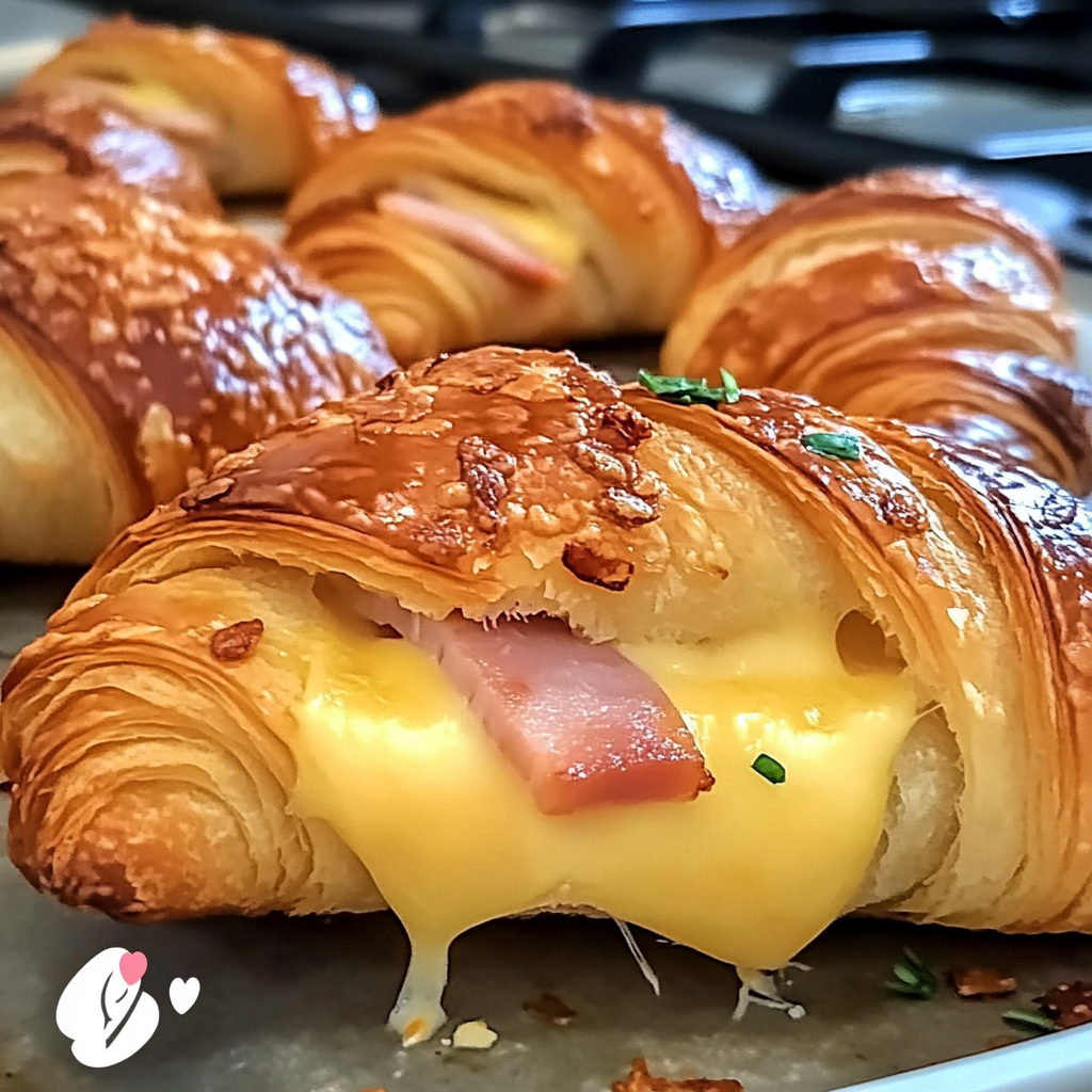 Baked Ham and Cheese Croissants