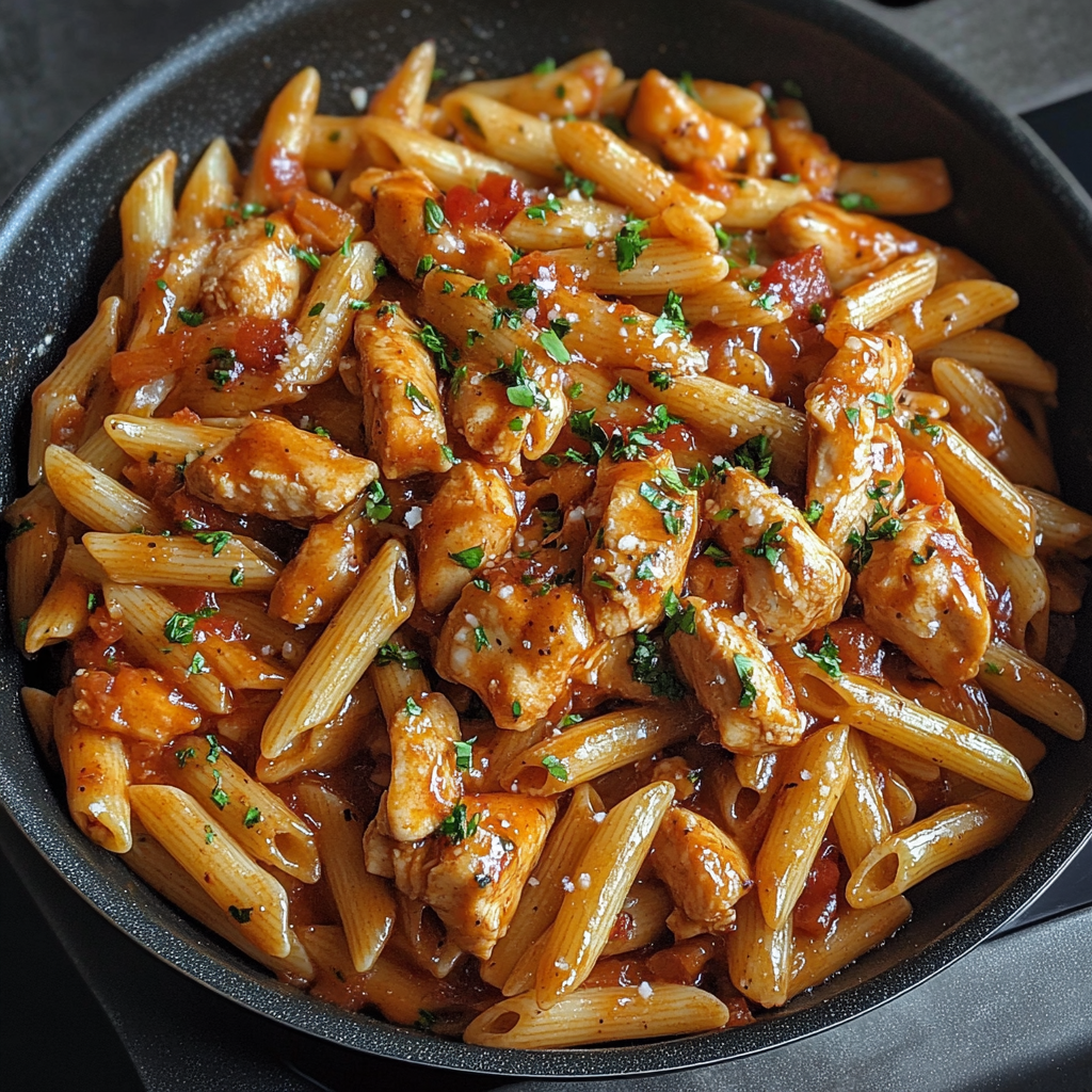 One-Pan Tangy Honey BBQ Chicken Penne