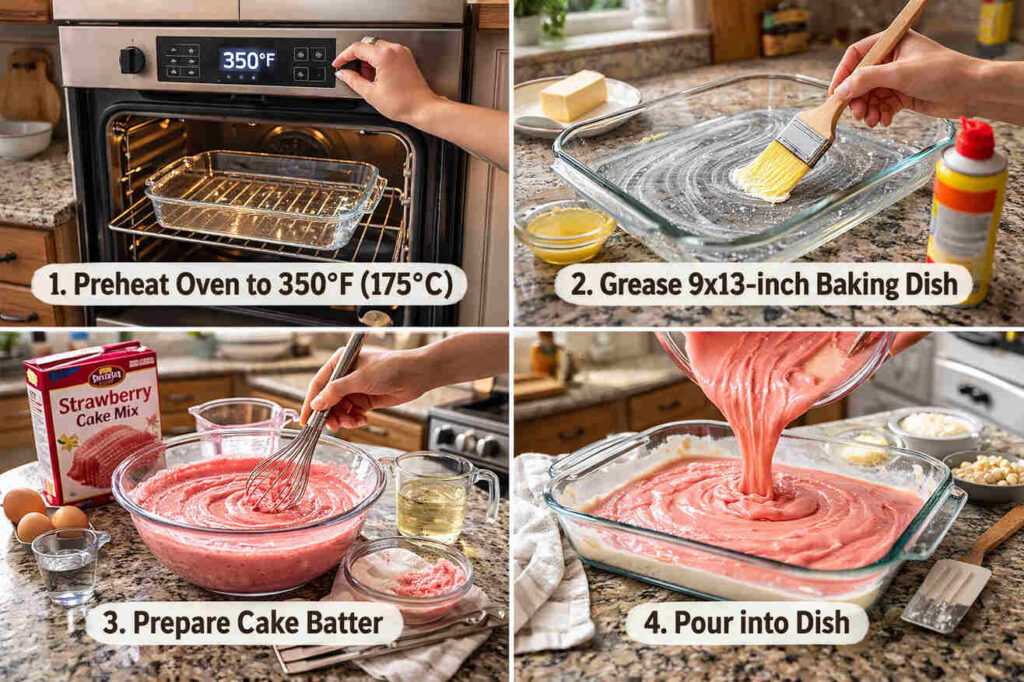 Strawberry Earthquake Cake