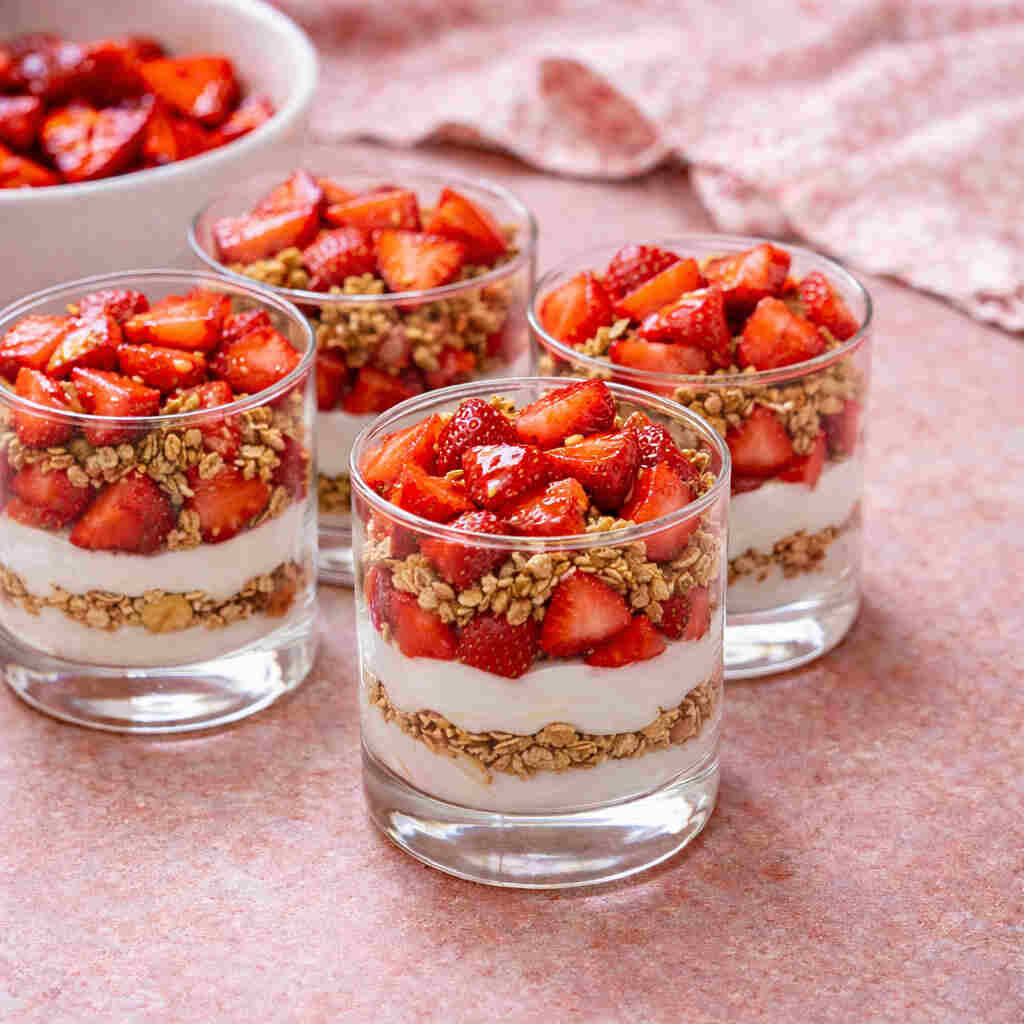 Homemade Strawberry Yogurt Parfaits 