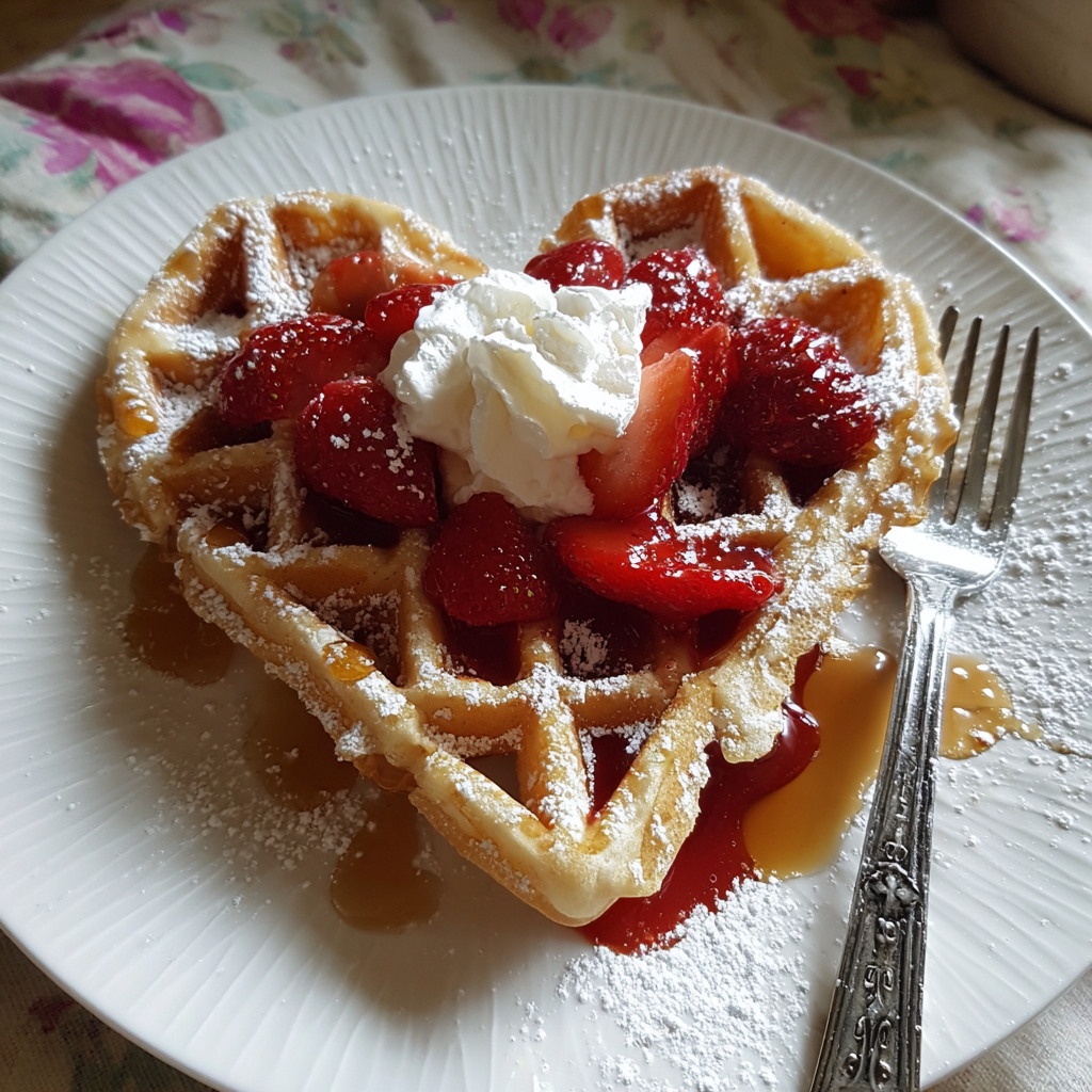 Homemade Heart-Shaped Waffles