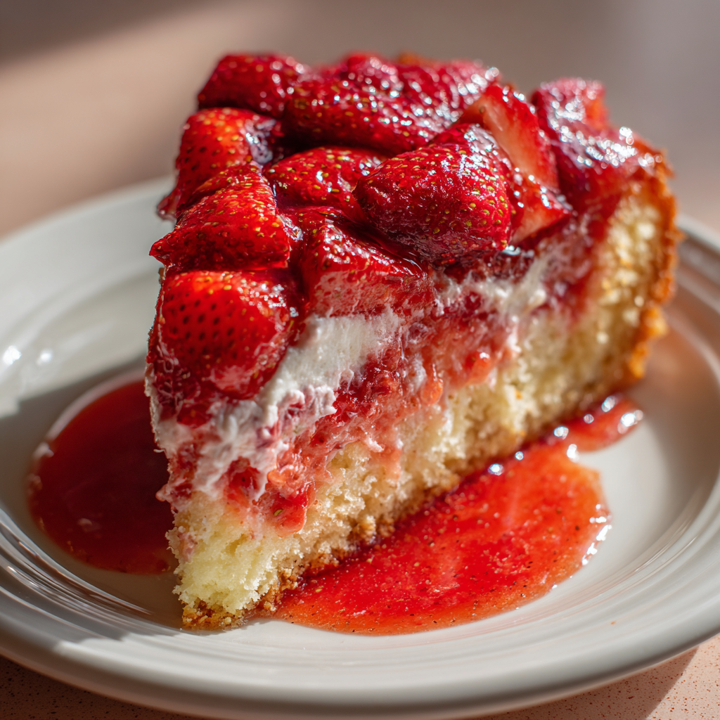 Strawberry Earthquake Cake