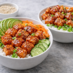 Air Fryer Hot Honey Salmon Bites Bowl